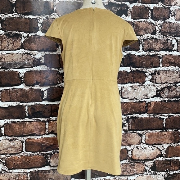 Kensie Dress Microsuede Sheath Tan Khaki Medium - Picture 9 of 15
